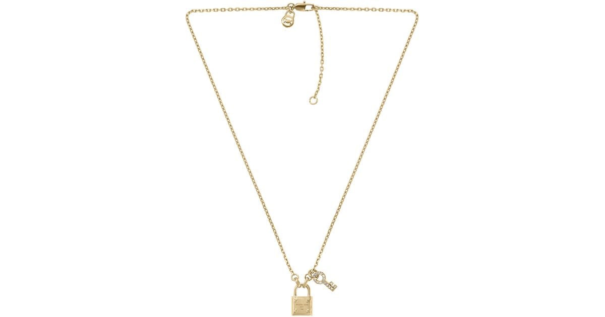 michael kors lock necklace