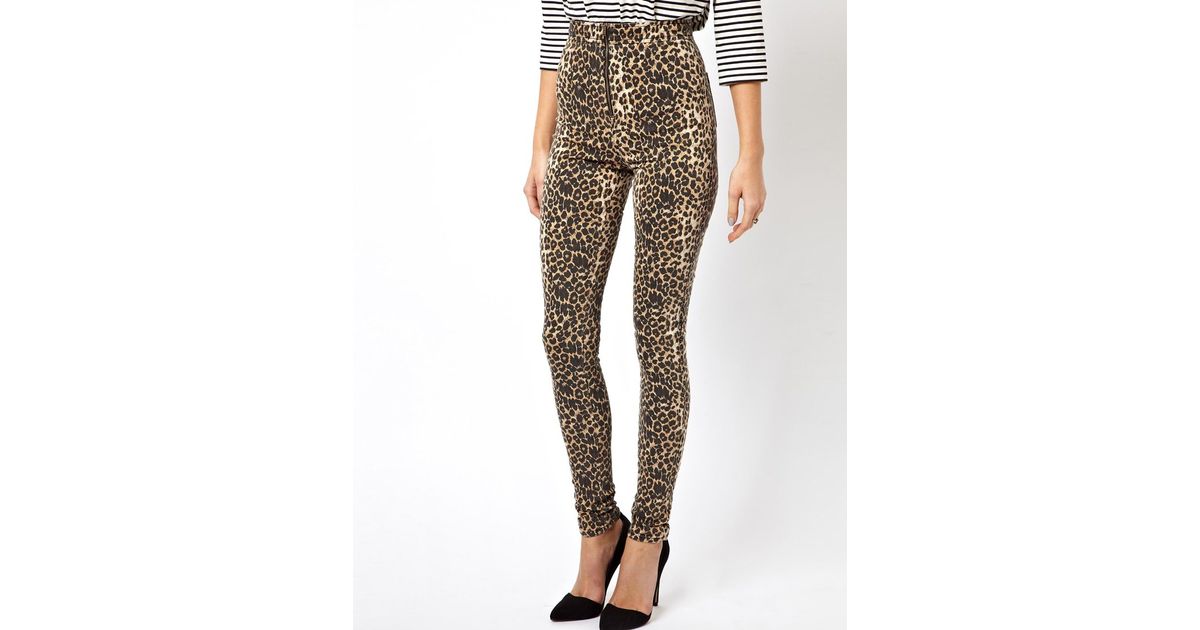 high waisted leopard print jeans