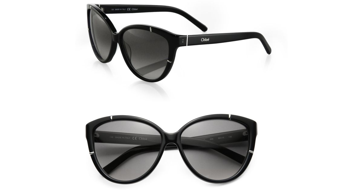Chloé Modified Cat's-eye Sunglasses in Black | Lyst