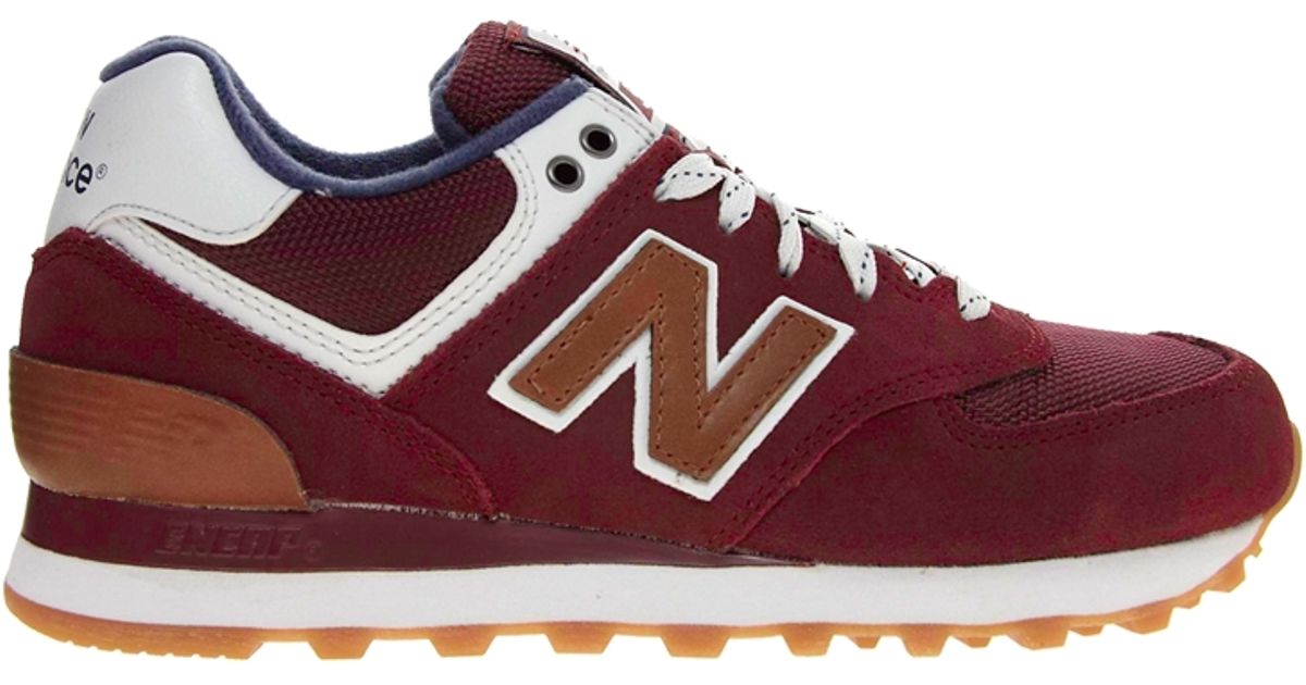 New Balance 574 Canteen Burgundy Sneakers in Red | Lyst