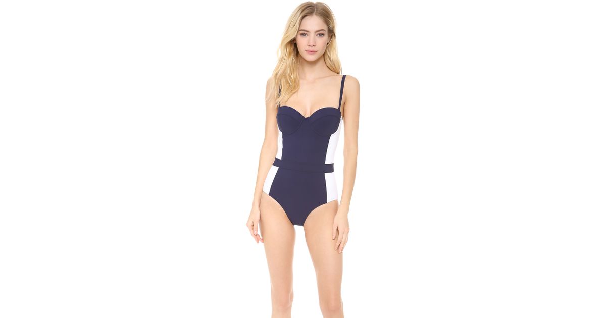 Tory Burch Lipsi Color Block One Piece Swimsuit in Blue Lyst