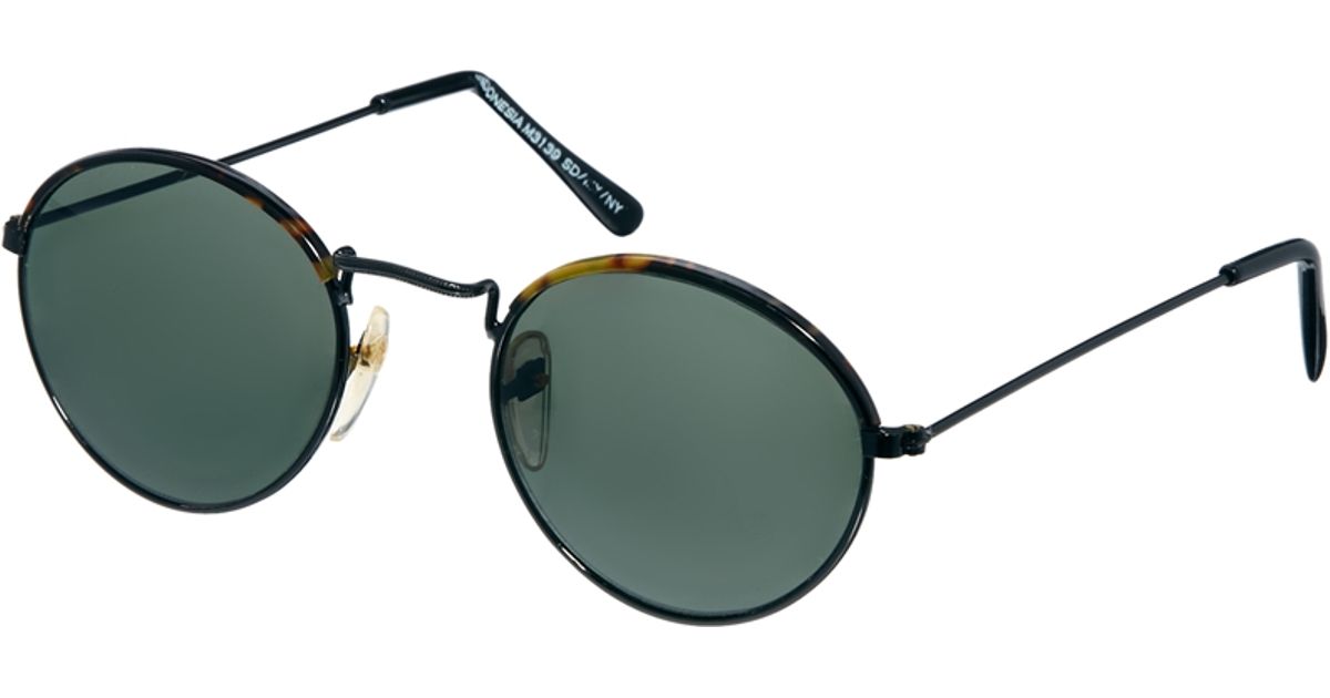 Asos Reclaimed Vintage Round Sunglasses In Black For Men