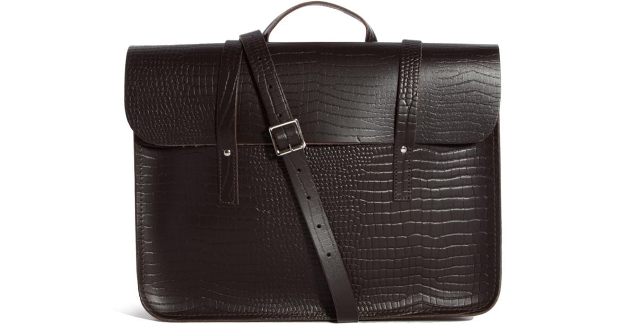 Lyst Cambridge Satchel Company The 155 Leather Croc Music Bag In Lyst Cambridge Satchel Company The 155 Leather Croc Music Bag In Brown For Men