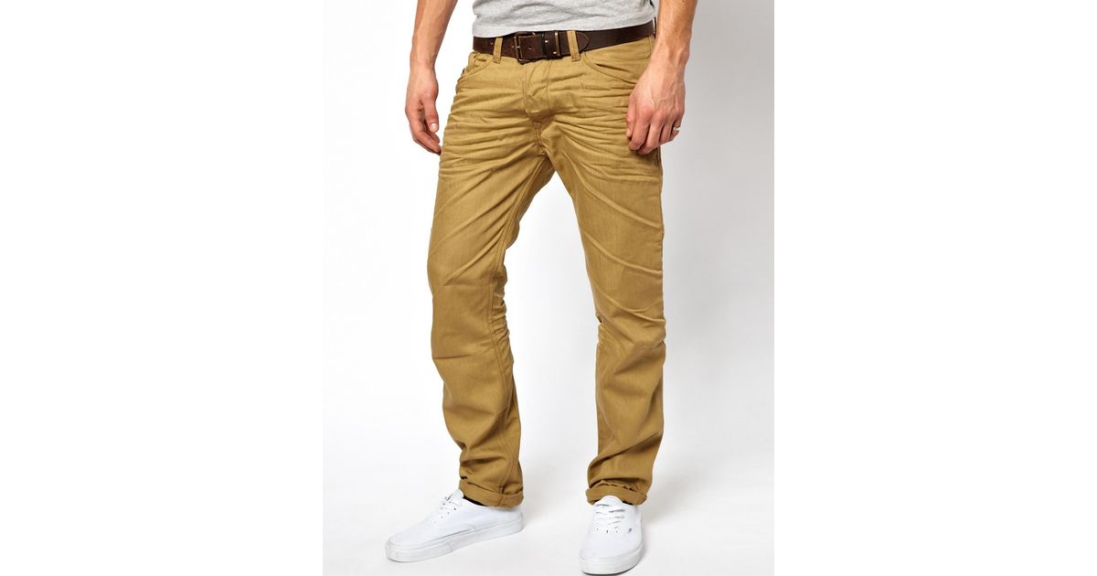 DIESEL Jeans Darron 8qu Slim Fit Beige in Natural for Men - Lyst