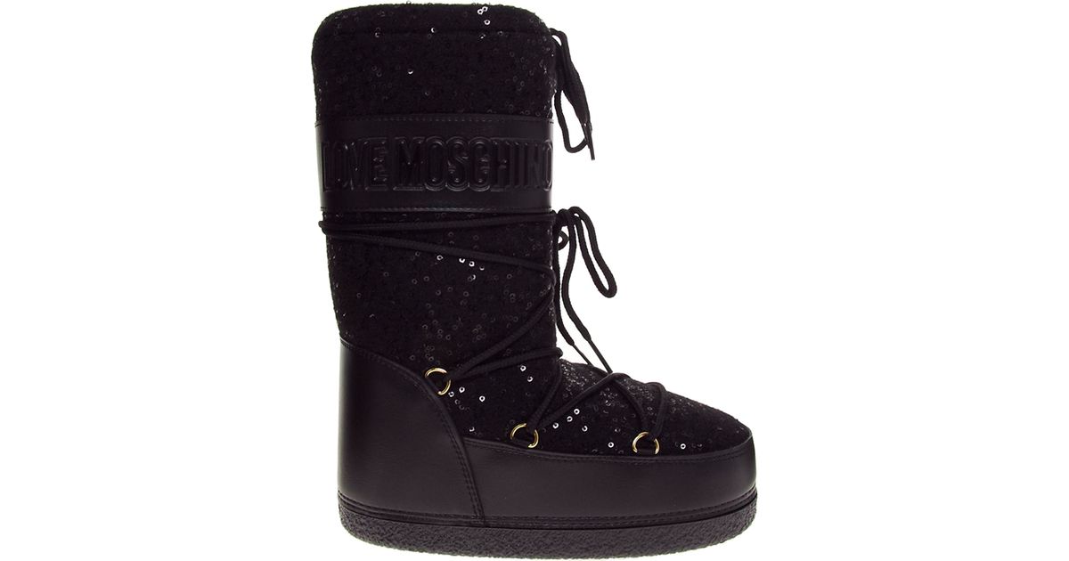 sequin moon boots