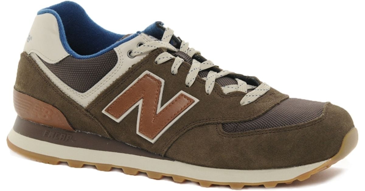 brown leather new balance 574