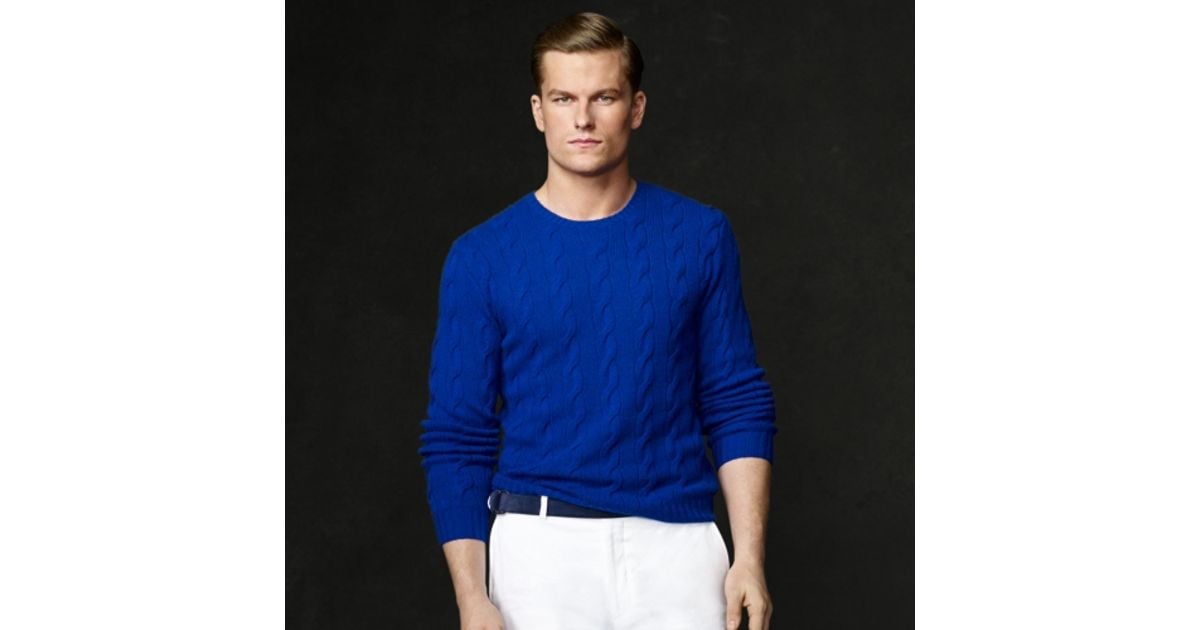 blue cashmere sweater mens