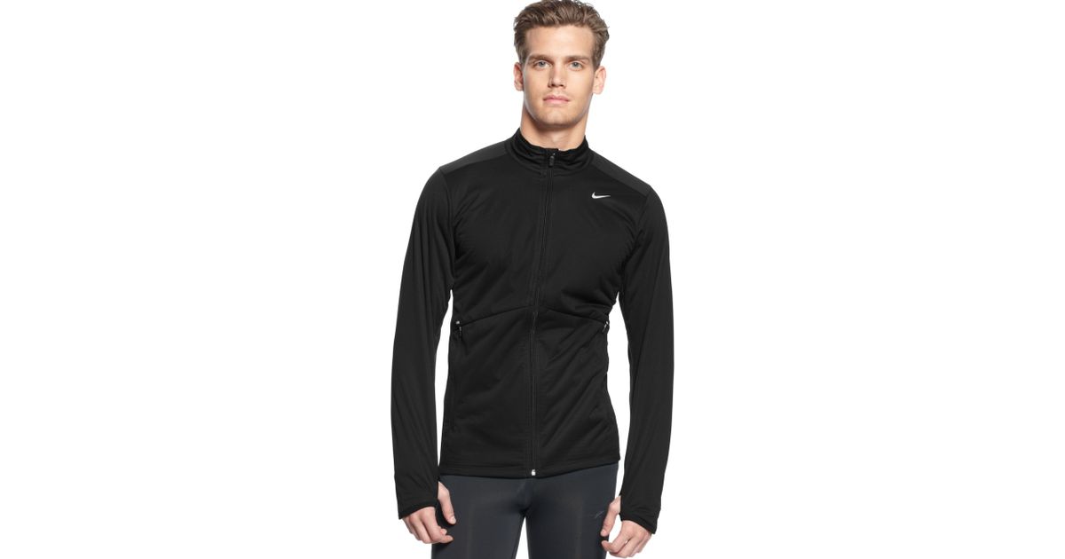 Nike Element Shield Drifit Fullzip Running Jacket in Black for Men | Lyst