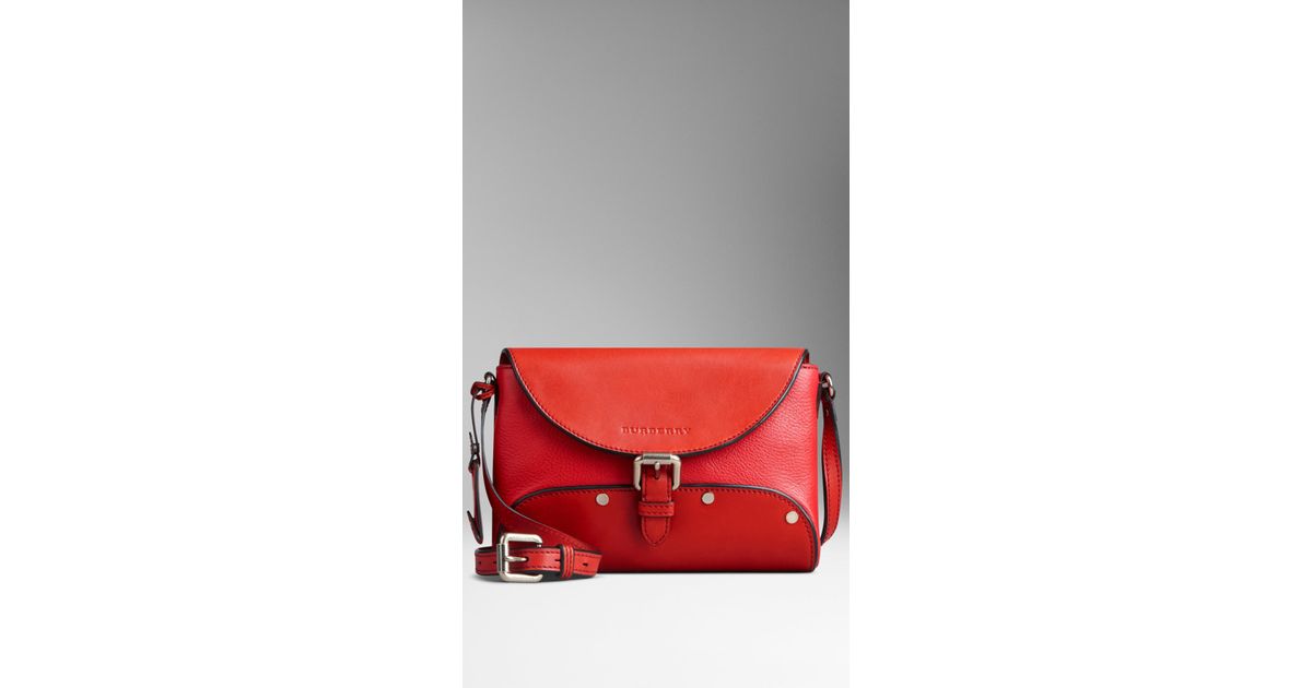 Lyst Burberry Flat Stud Detail Crossbody Bag in Red