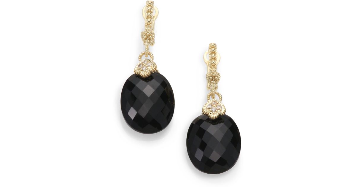 Judith Ripka Black Onyx Diamond 14k 