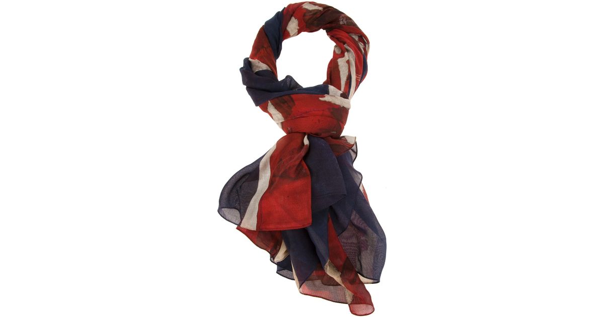 Alexander McQueen Union Jack Scarf in Red for Men | Lyst