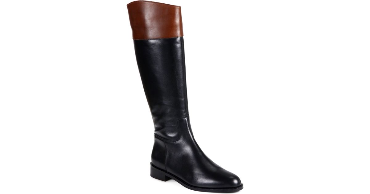two tone leather riding boots