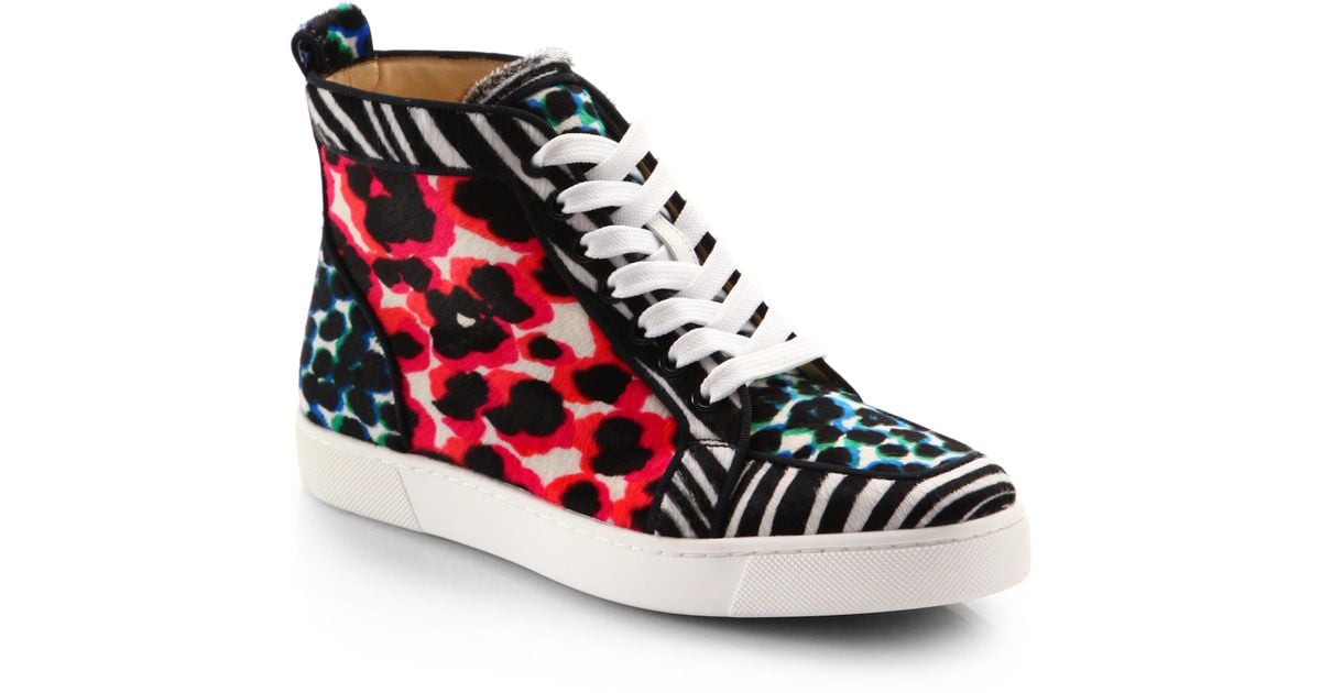 Keyword - Christian louboutin Animalprint Pony Hair Hightop Sneakers in ...