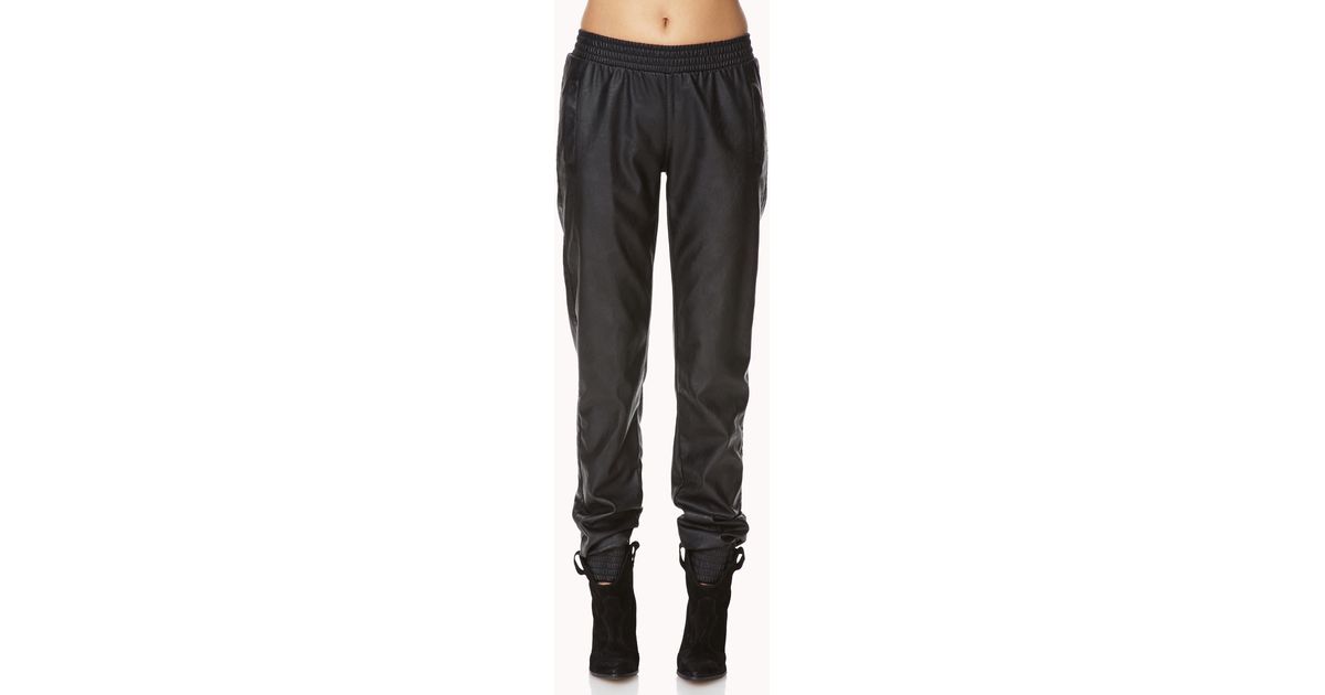 leather joggers forever 21