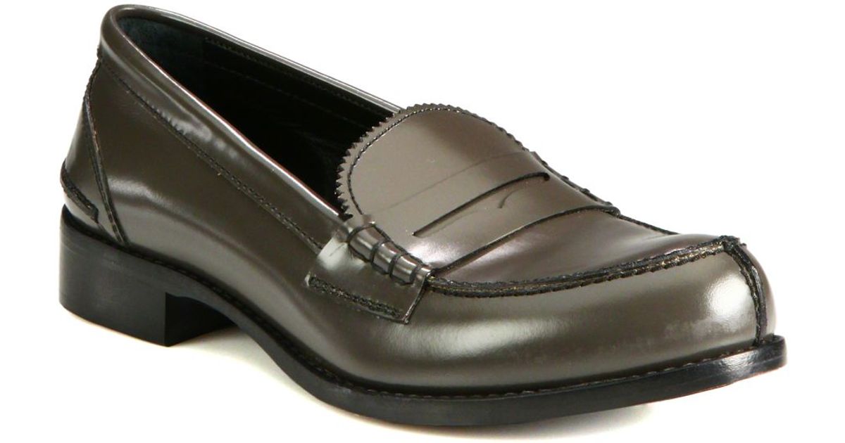 Jil Sander Leather Moccasin Loafers in Grey (Gray) Lyst