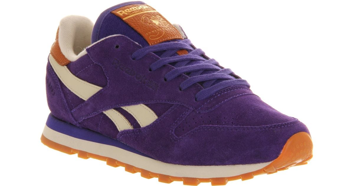 reebok classic legacy trainers in grey and purple