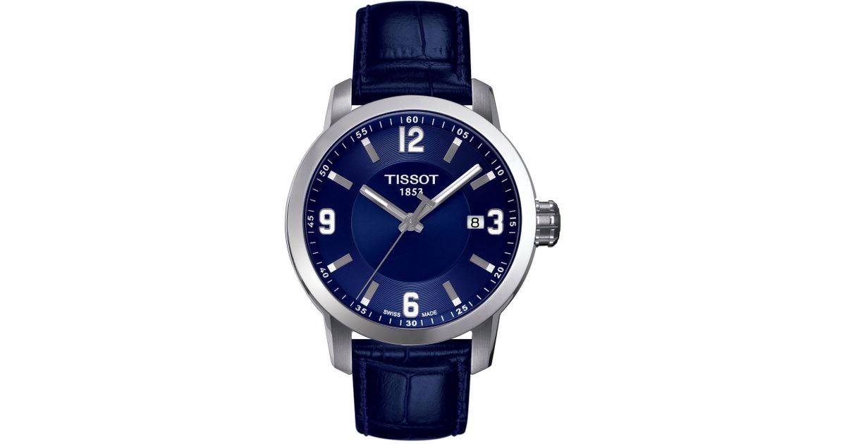 tissot prc 200 blue leather