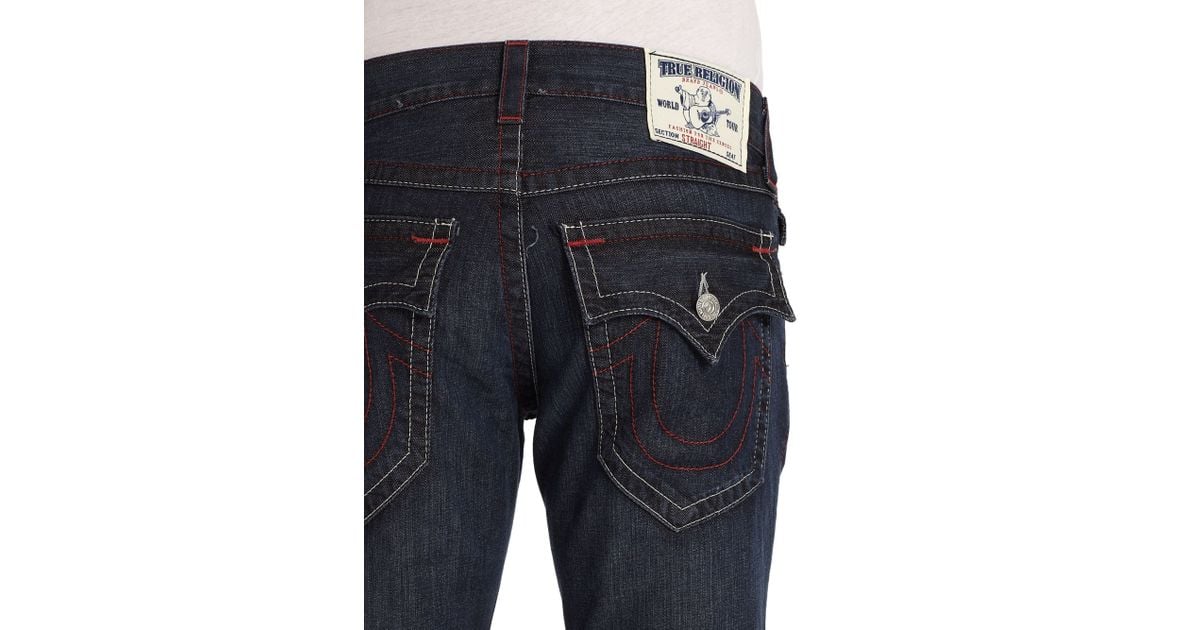 black and red true religion jeans