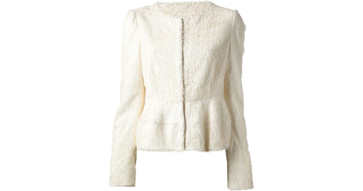 white peplum jacket