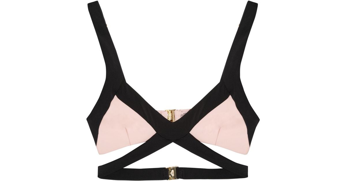 Lyst - Agent Provocateur Mazzy Cutout Triangle Bikini Top in Pink