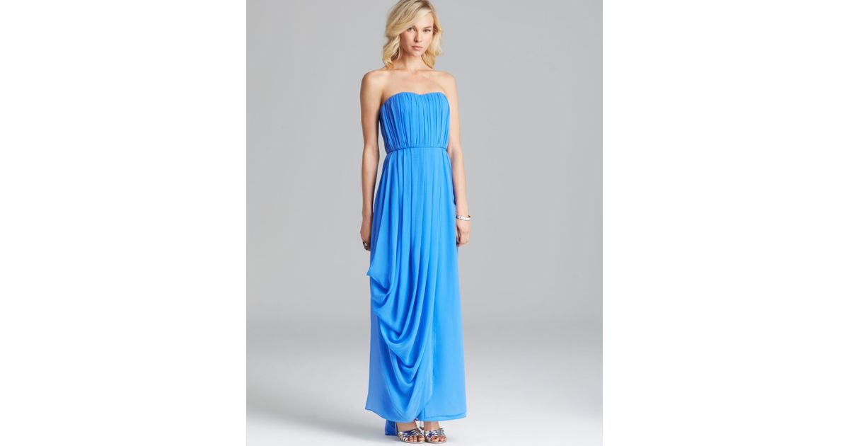 alice and olivia blue gown