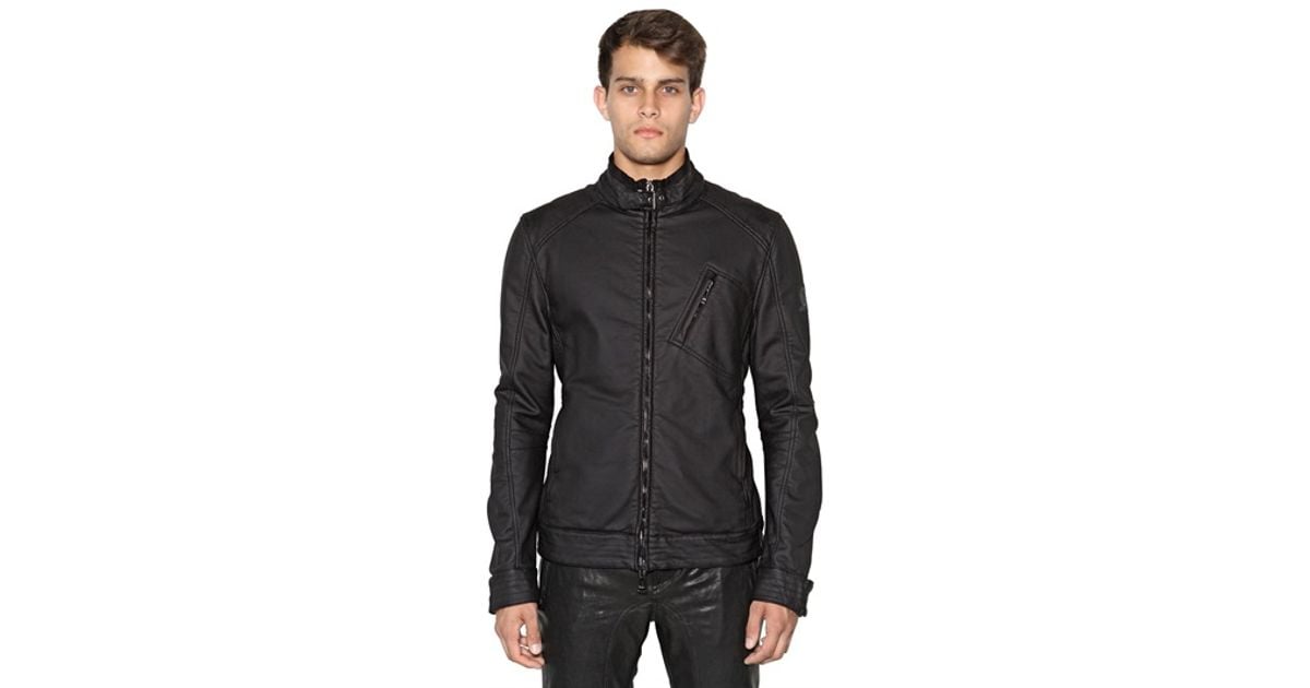 Belstaff H Racer Zip Rubberized Jersey Jacket in Black for Men | Lyst