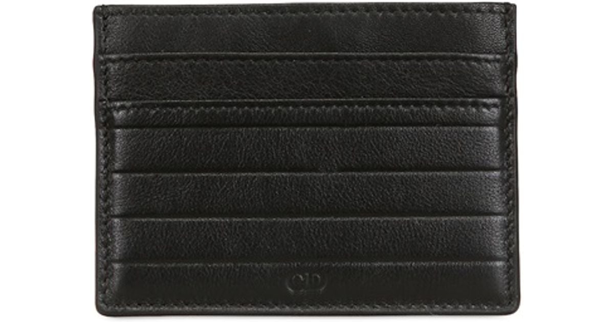 Dior Homme Pleated Soft Leather Credit Card Holder in Black for Men - Lyst
