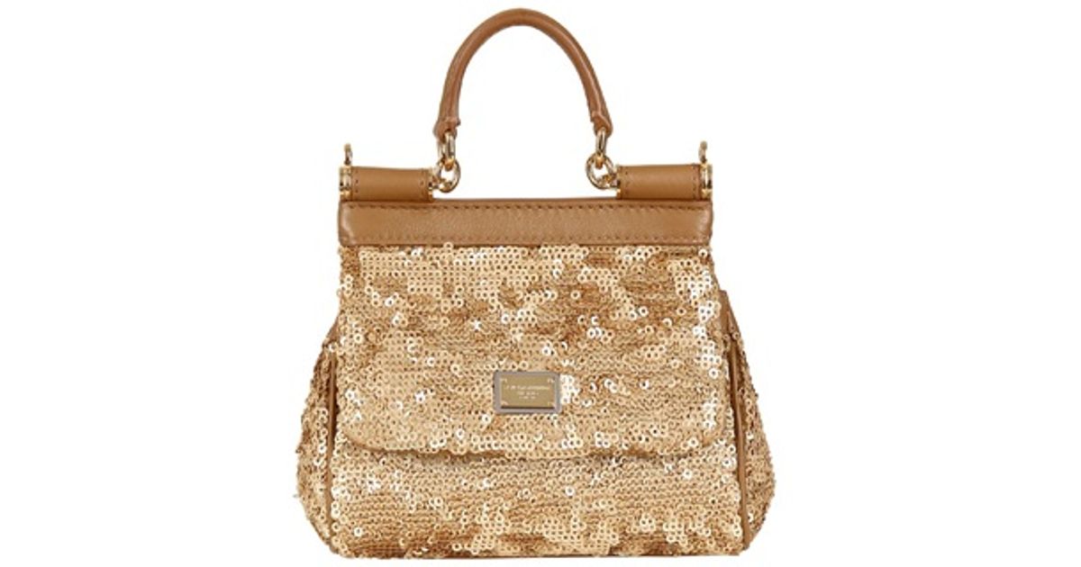 dolce and gabbana gold sequin bag