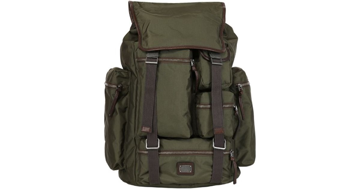 Dolce & Gabbana Nylon Multi Pocket Backpack in Military Green 