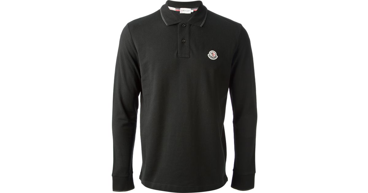 moncler long sleeve polo black