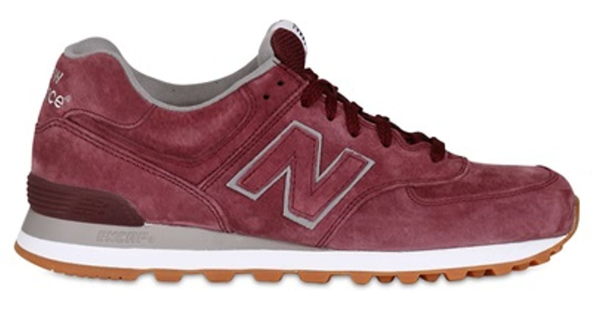 New Balance 574 Classic Suede Sneakers in Burgundy (Brown) for Men - Lyst