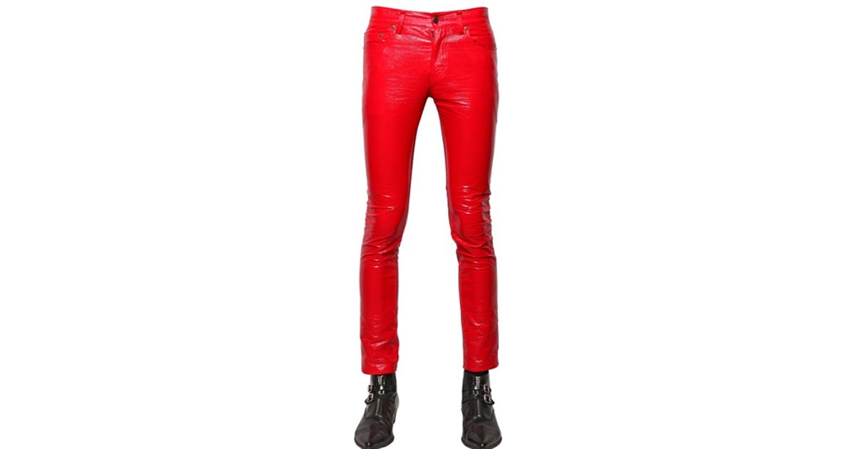 patent leather jeans
