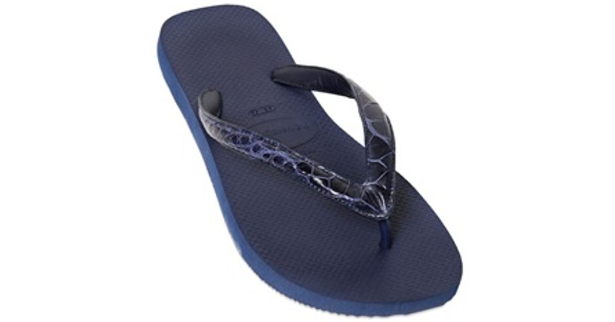 Valentino Garavani Crocodile  Rubber Flip  Flops  in Blue for 