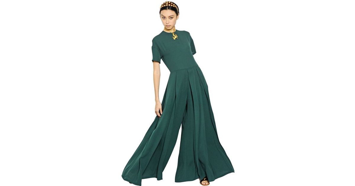 silk green jumpsuit