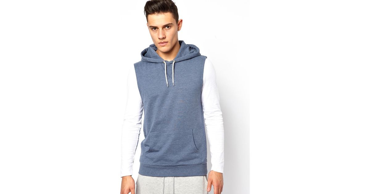 ASOS Loungewear Sleeveless Hoodie in Blue for Men - Lyst