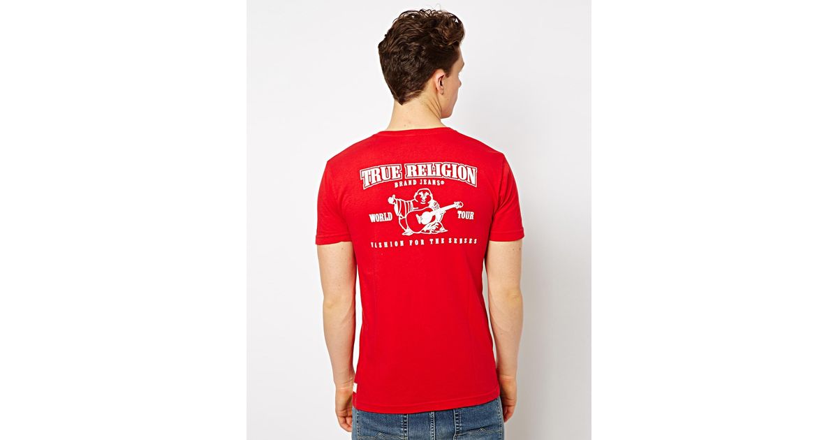 white red true religion shirt