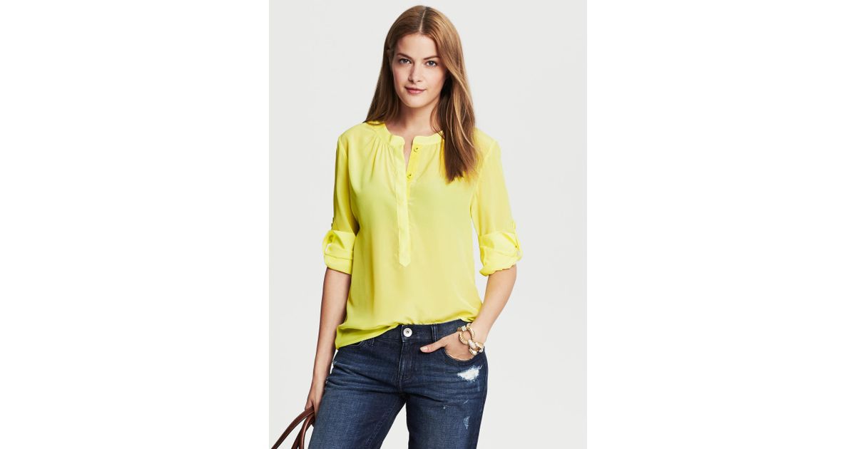 banana republic yellow blouse