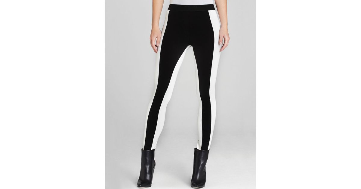 Bcbgmaxazria Leggings Sasha Color Block In Black Lyst