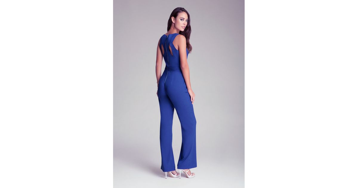 bebe blue jumpsuit