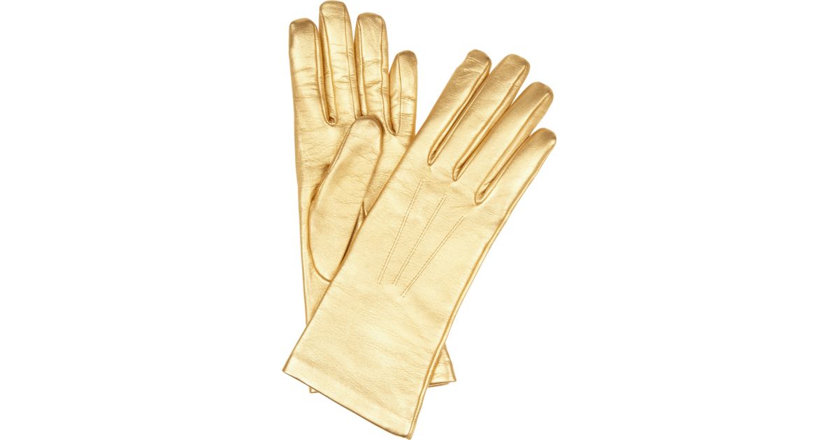 Causse Gantier Jackie Metallic Leather Gloves - Lyst