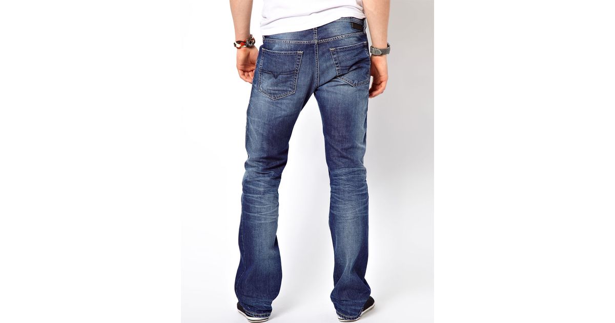 DIESEL Jeans New Fanker 814e Slim Bootcut in Blue for Men | Lyst