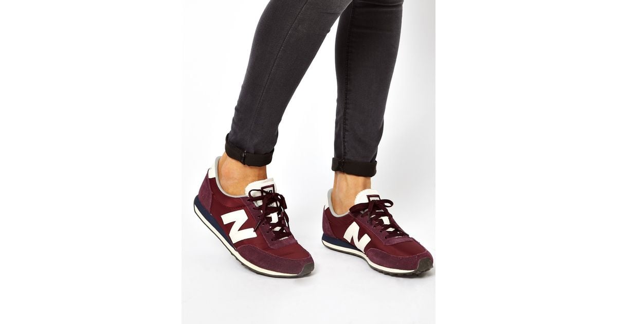 new balance 410 burgundy suede and mesh sneakers