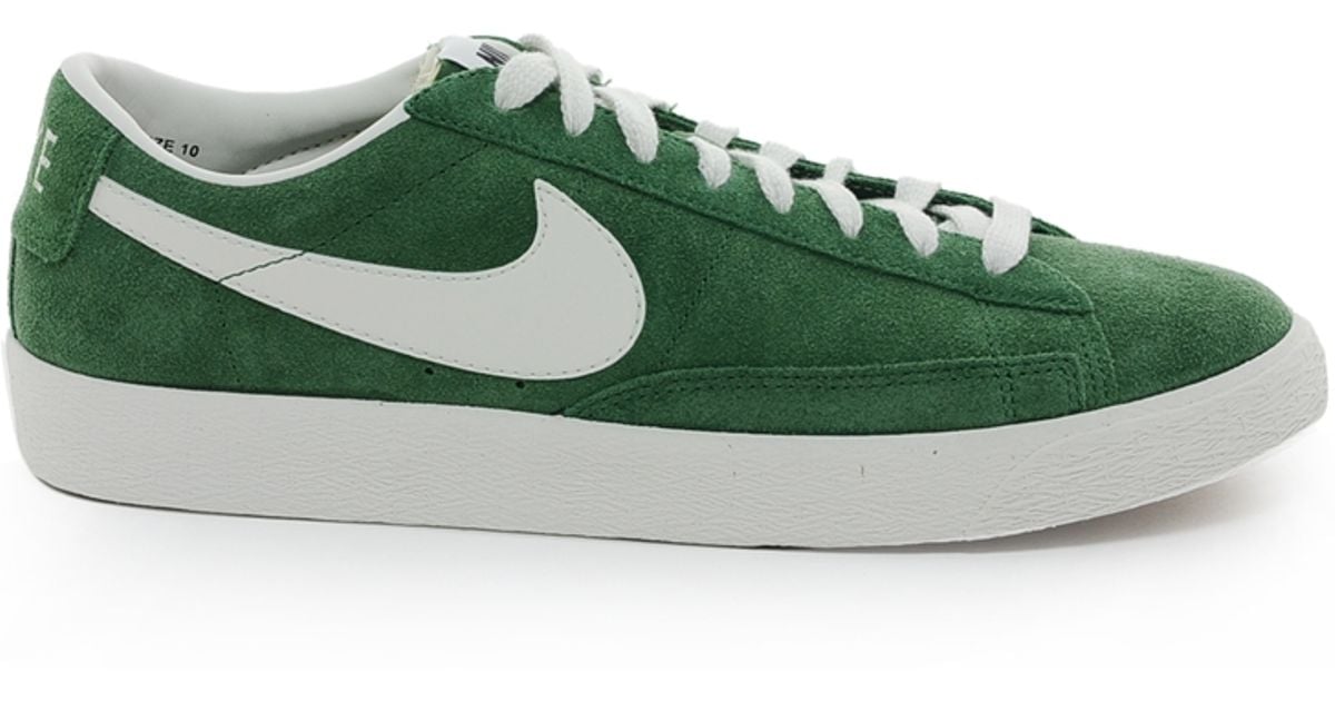 Nike Blazer Low Suede Trainers in Green for Men - Lyst