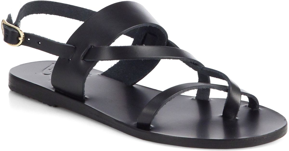 Ancient Greek Sandals Alethea Strappy Leather Sandals in Black - Lyst