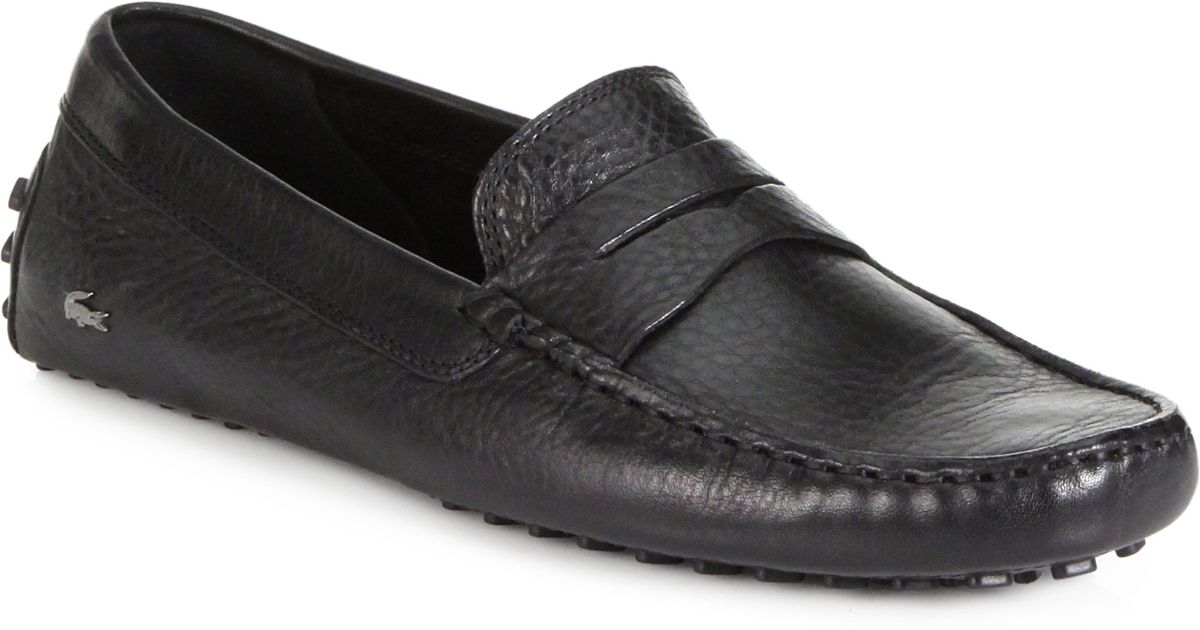 lacoste black loafers