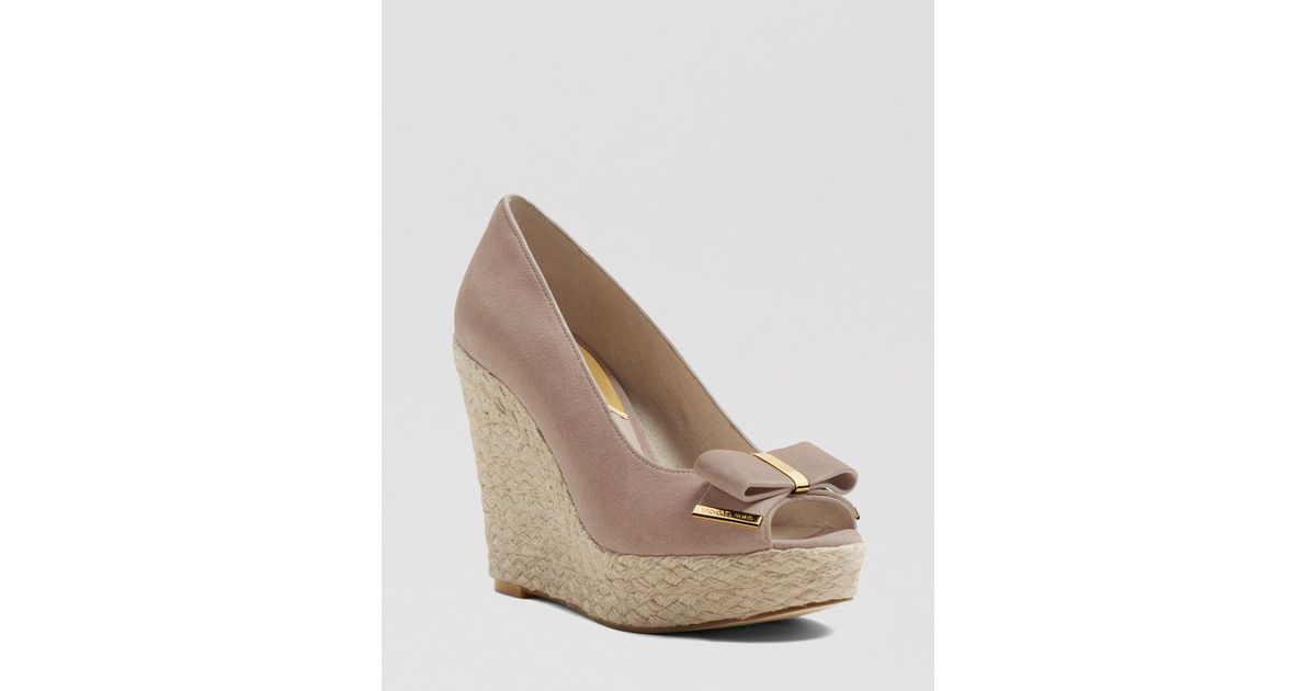 MICHAEL Michael Kors Peep Toe Platform Wedge Espadrille Pumps Meg in