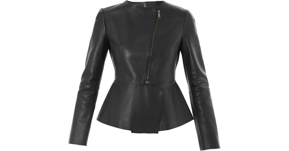 Sportmax Sulmona Leather Jacket In Black Lyst