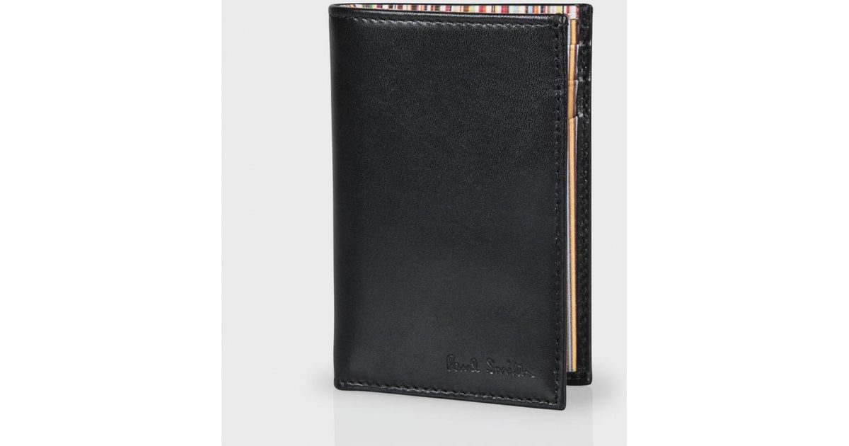 Paul Smith Leather Men s Signature Stripe Interior Credit Card Wallet 
