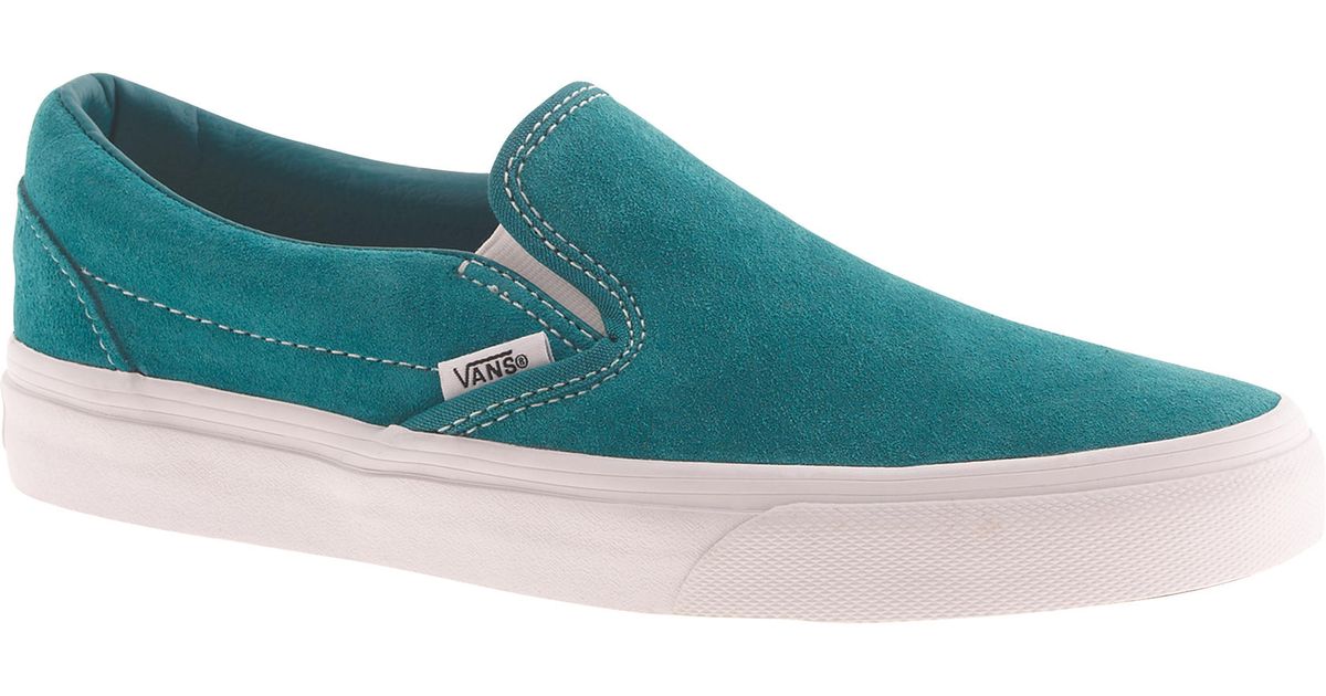 turquoise vans slip on