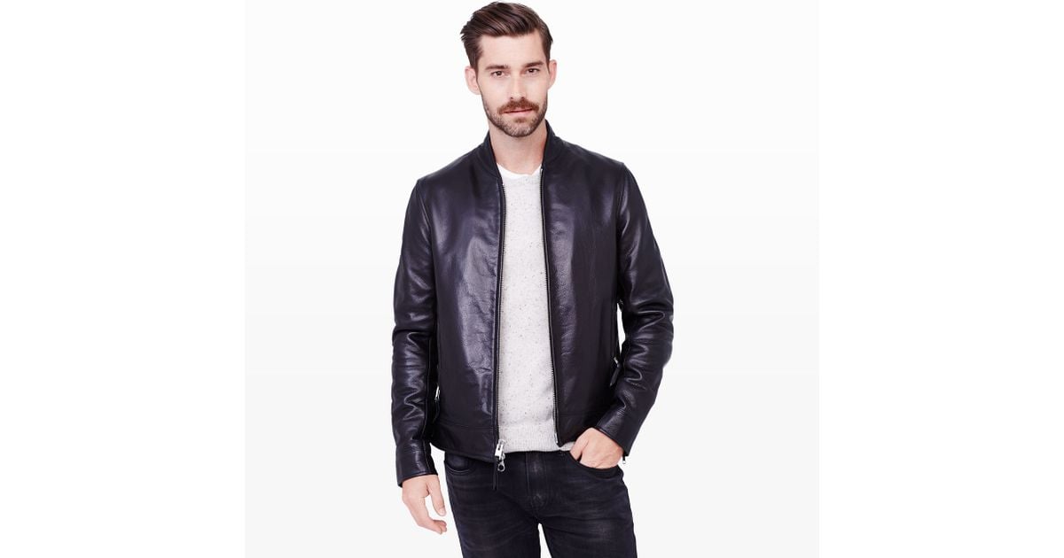 Lyst Club Monaco Golden Bear Leather Jacket In Black For Men